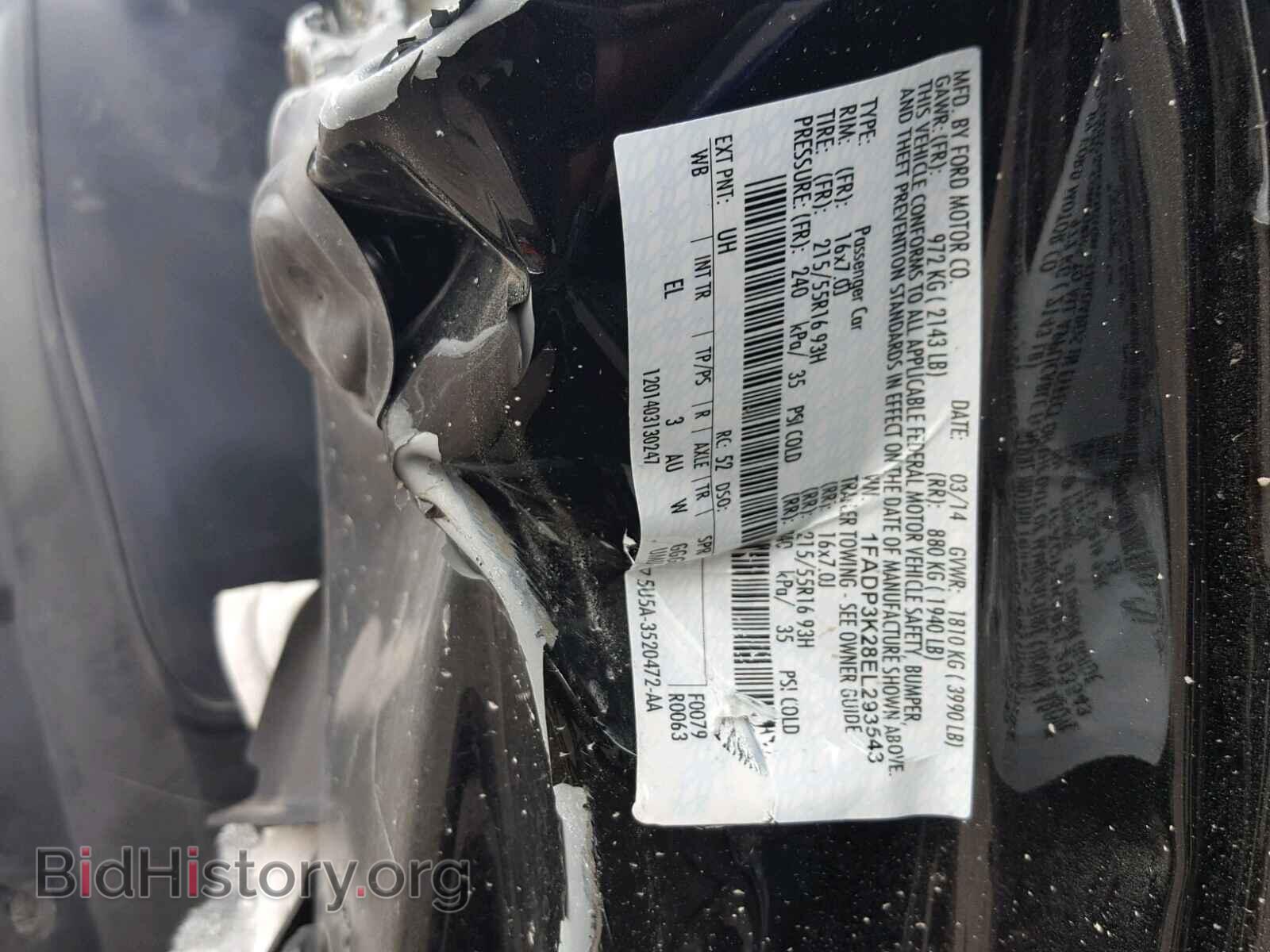 2014 FORD FOCUS - VIN: 1FADP3K28EL293543 - Фото 10