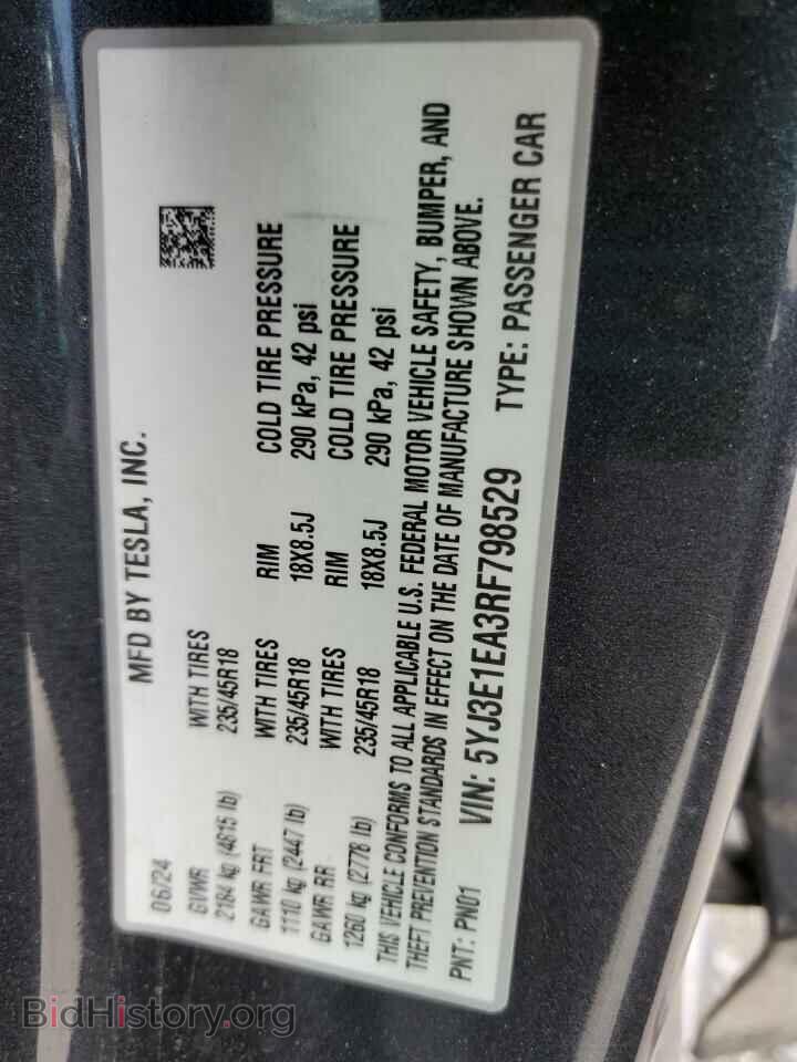 2024 TESLA MODEL 3 - VIN: 5YJ3E1EA3RF798529 - Photo 14
