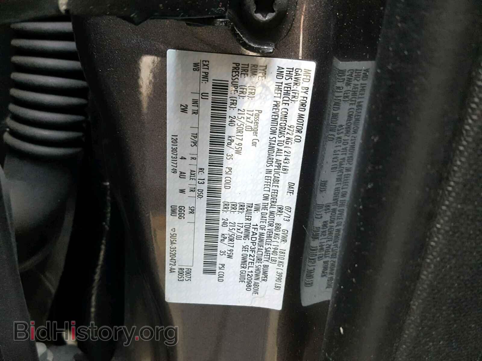 2014 FORD FOCUS - VIN: 1FADP3F27EL120980 - Фото 10