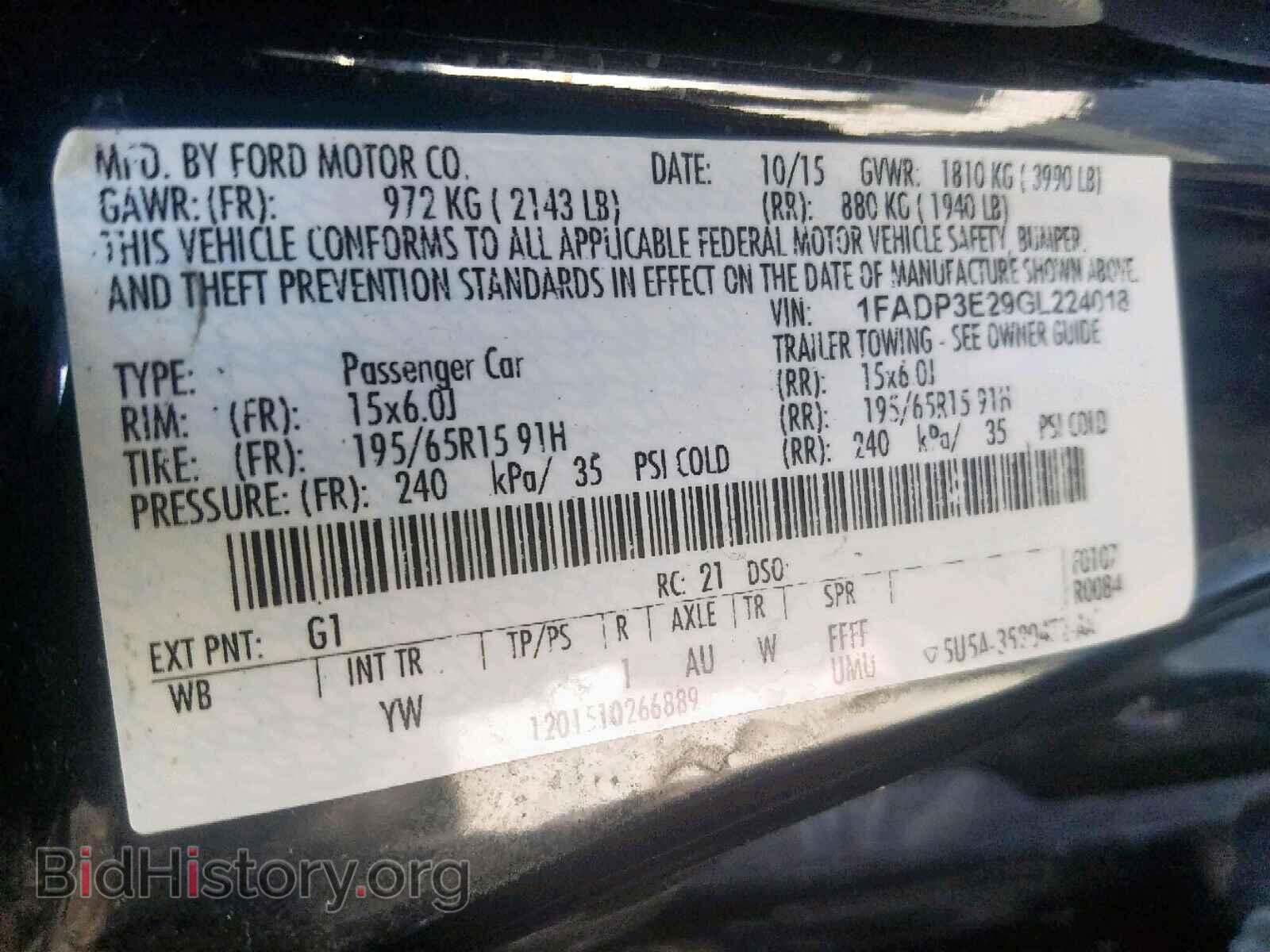 2016 FORD FOCUS - VIN: 1FADP3E29GL224018 - Photo 10