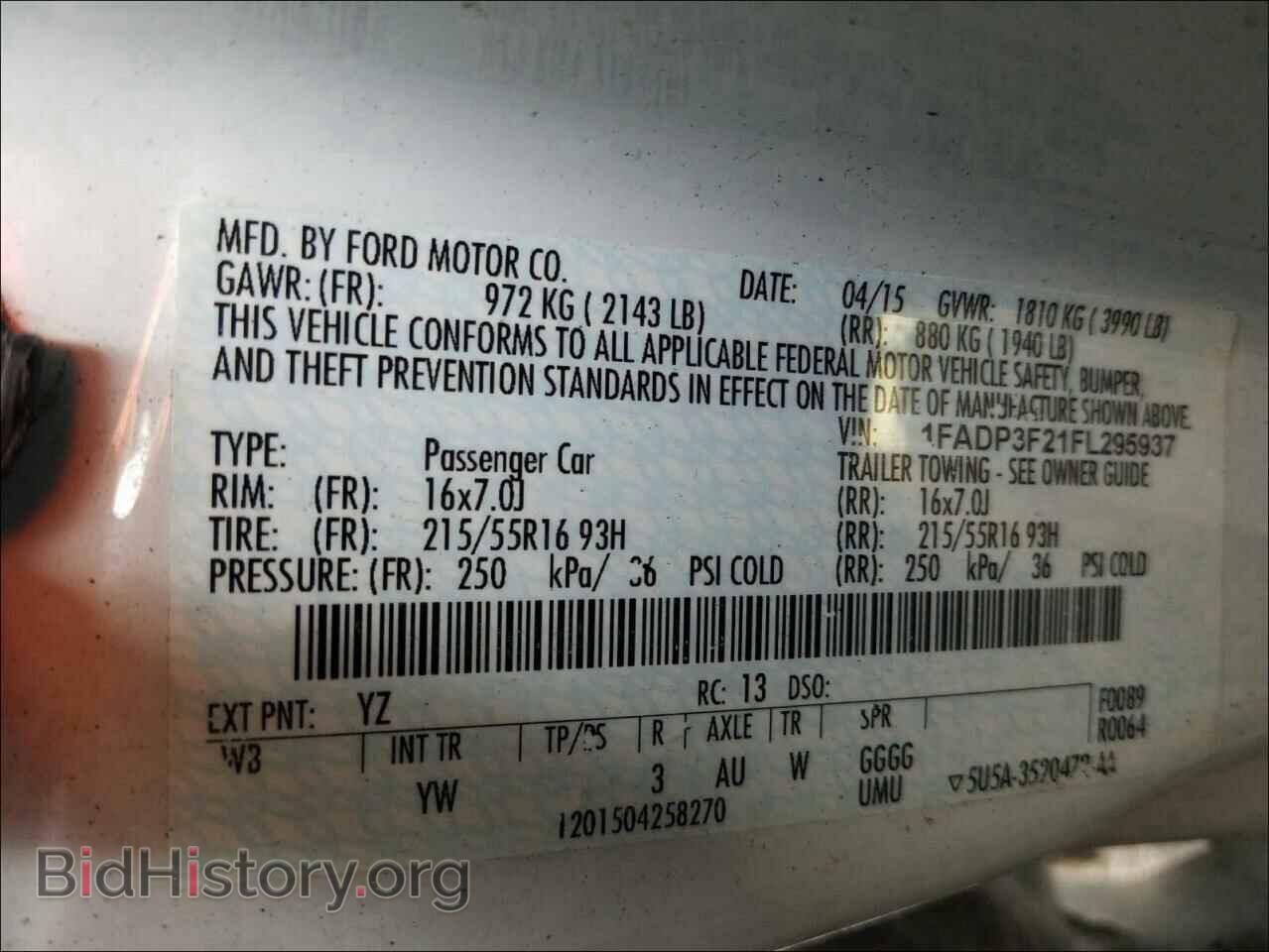 2015 FORD FOCUS - VIN: 1FADP3F21FL295937 - Фото 10
