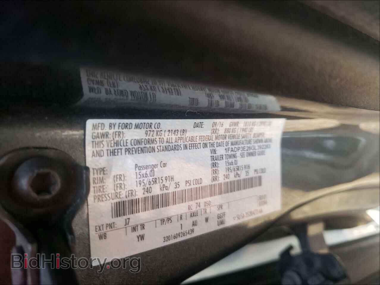 2016 FORD FOCUS - VIN: 1FADP3E26GL392263 - Фото 10