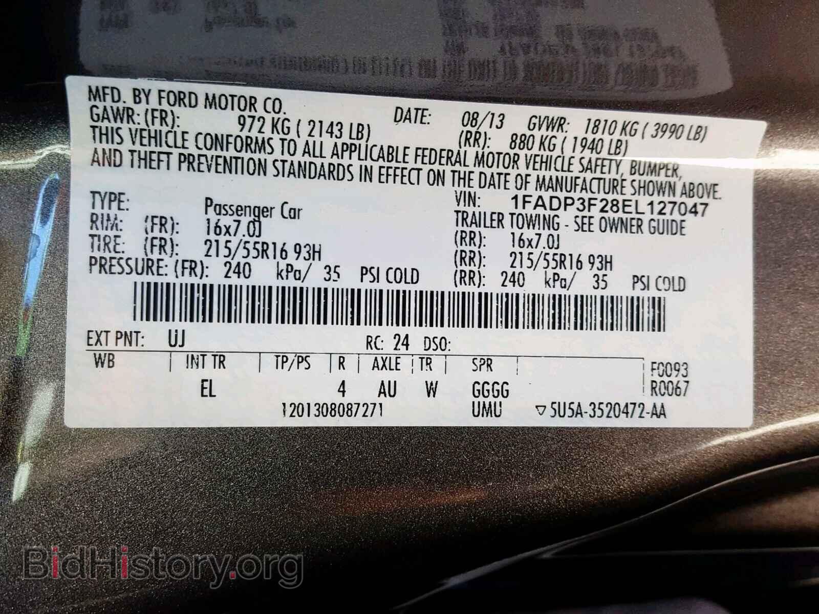 2014 FORD FOCUS SE - VIN: 1FADP3F28EL127047 - Фото 10