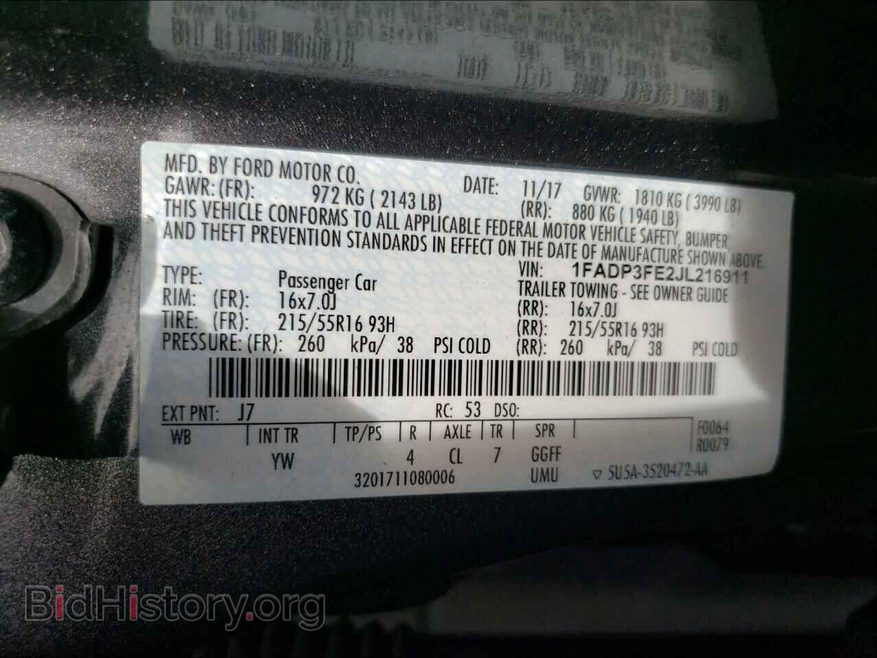 2018 FORD FOCUS - VIN: 1FADP3FE2JL216911 - Фото 10