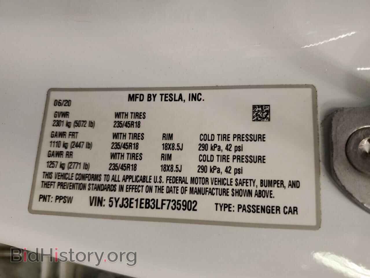 2020 TESLA MODEL 3 - VIN: 5YJ3E1EB3LF735902 - Photo 12