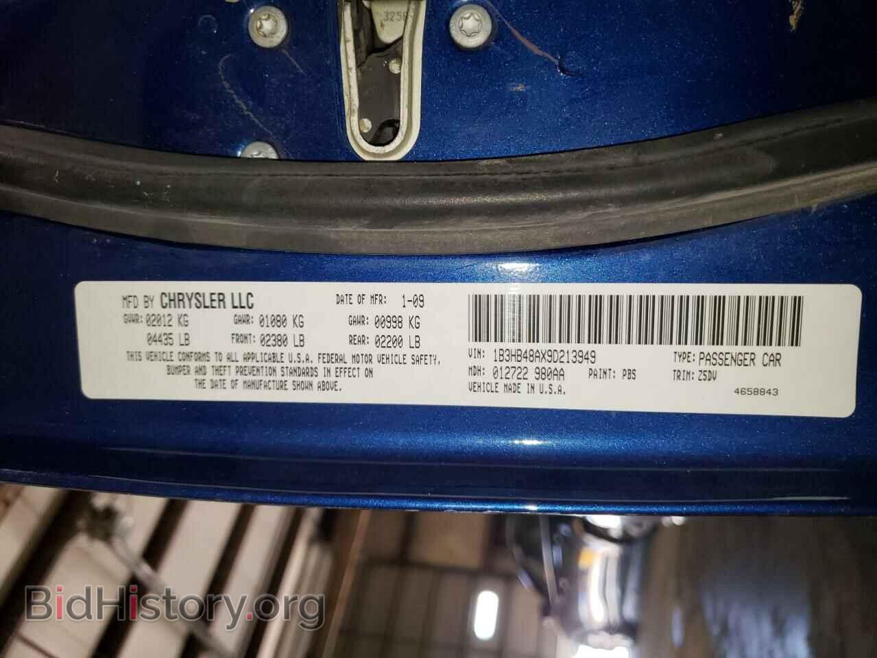 2009 DODGE CALIBER - VIN: 1B3HB48AX9D213949 - Photo 10