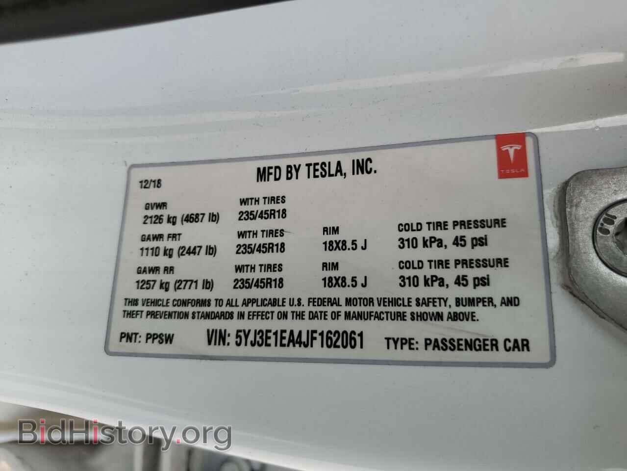2018 TESLA MODEL 3 - VIN: 5YJ3E1EA4JF162061 - Photo 13