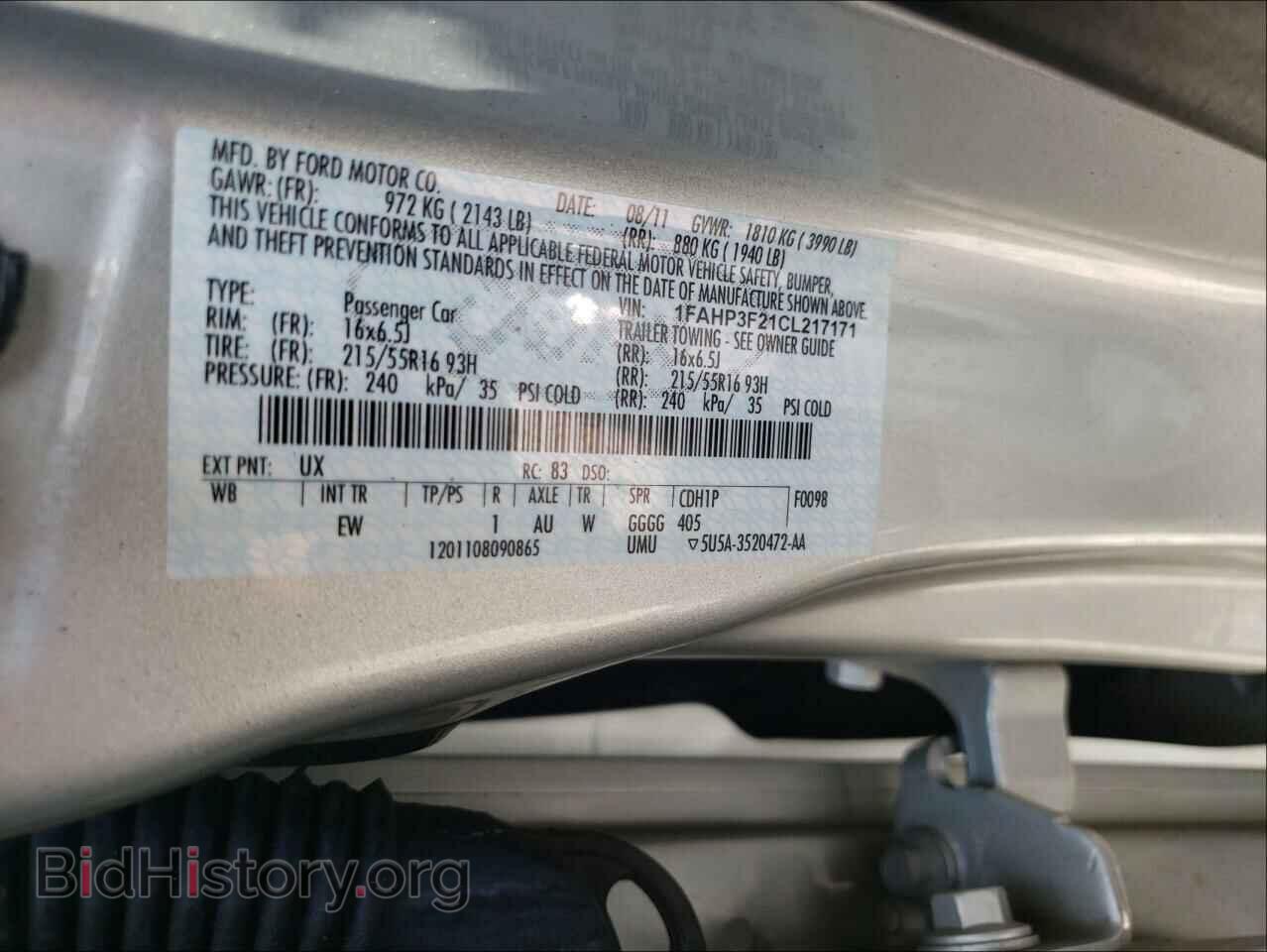 2012 FORD FOCUS - VIN: 1FAHP3F21CL217171 - Фото 10