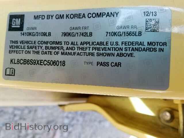 2014 CHEVROLET SPARK - VIN: KL8CB6S9XEC506018 - Фото 10