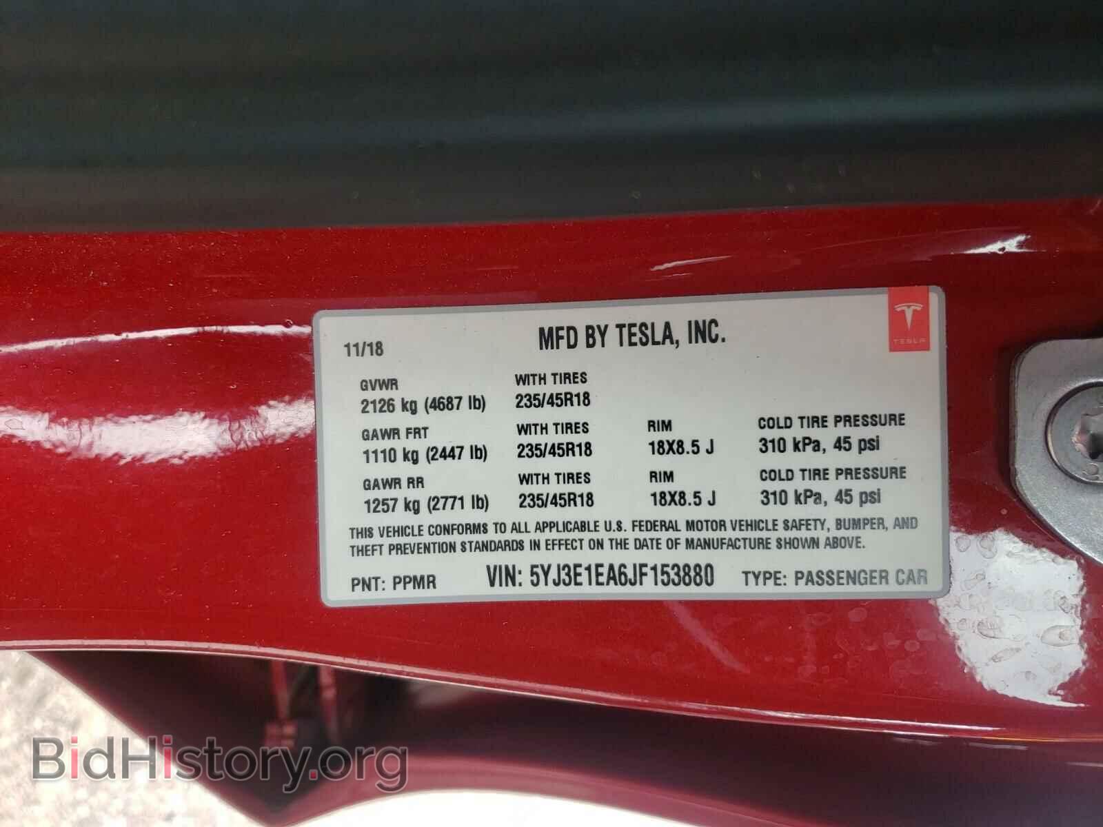 2018 TESLA MODEL 3 - VIN: 5YJ3E1EA6JF153880 - Photo 10