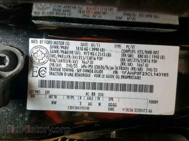 2012 FORD FOCUS SE - VIN: 1FAHP3F23CL143185 - Фото 10