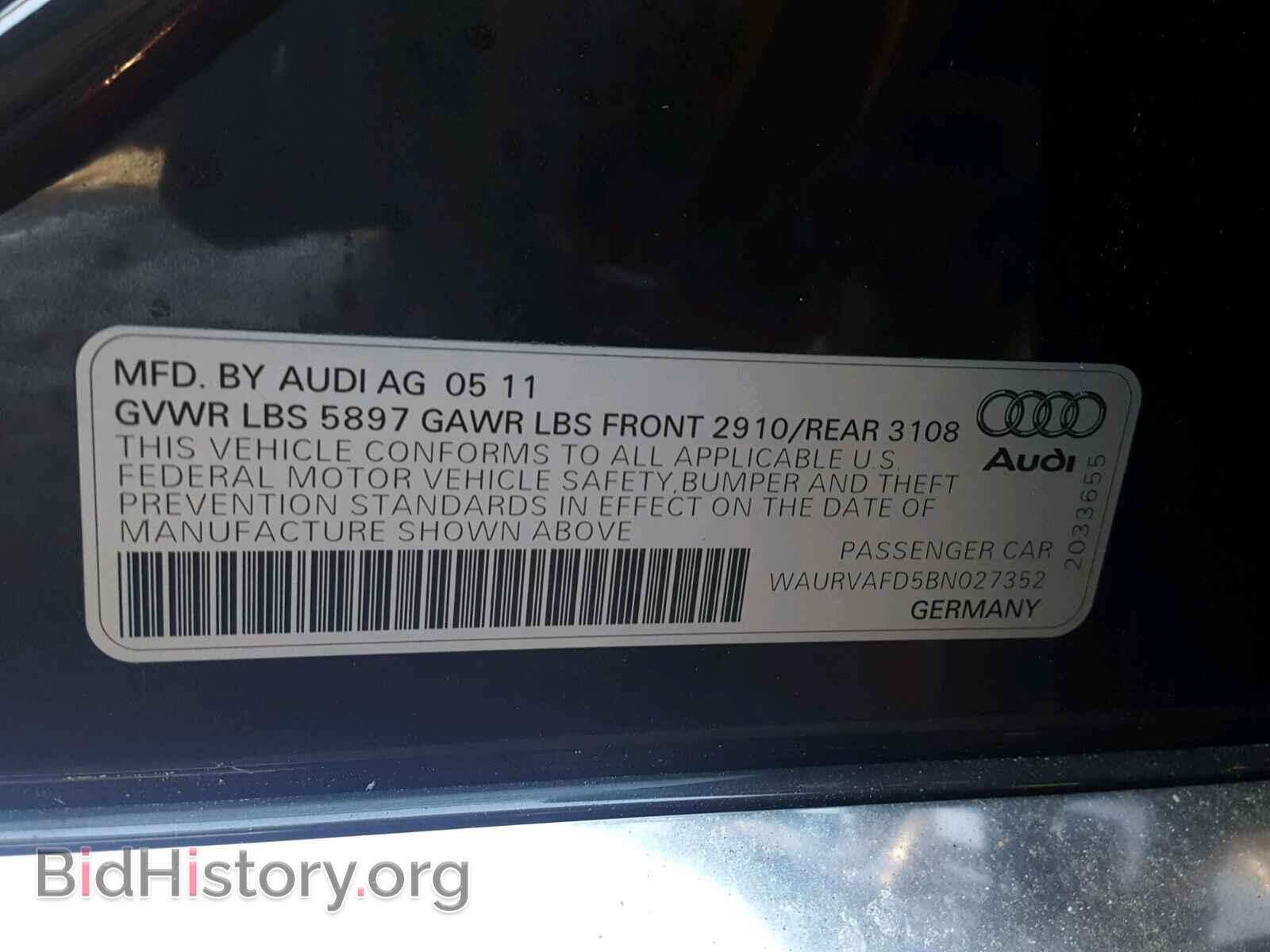 2011 AUDI A8 - VIN: WAURVAFD5BN027352 - Фото 10