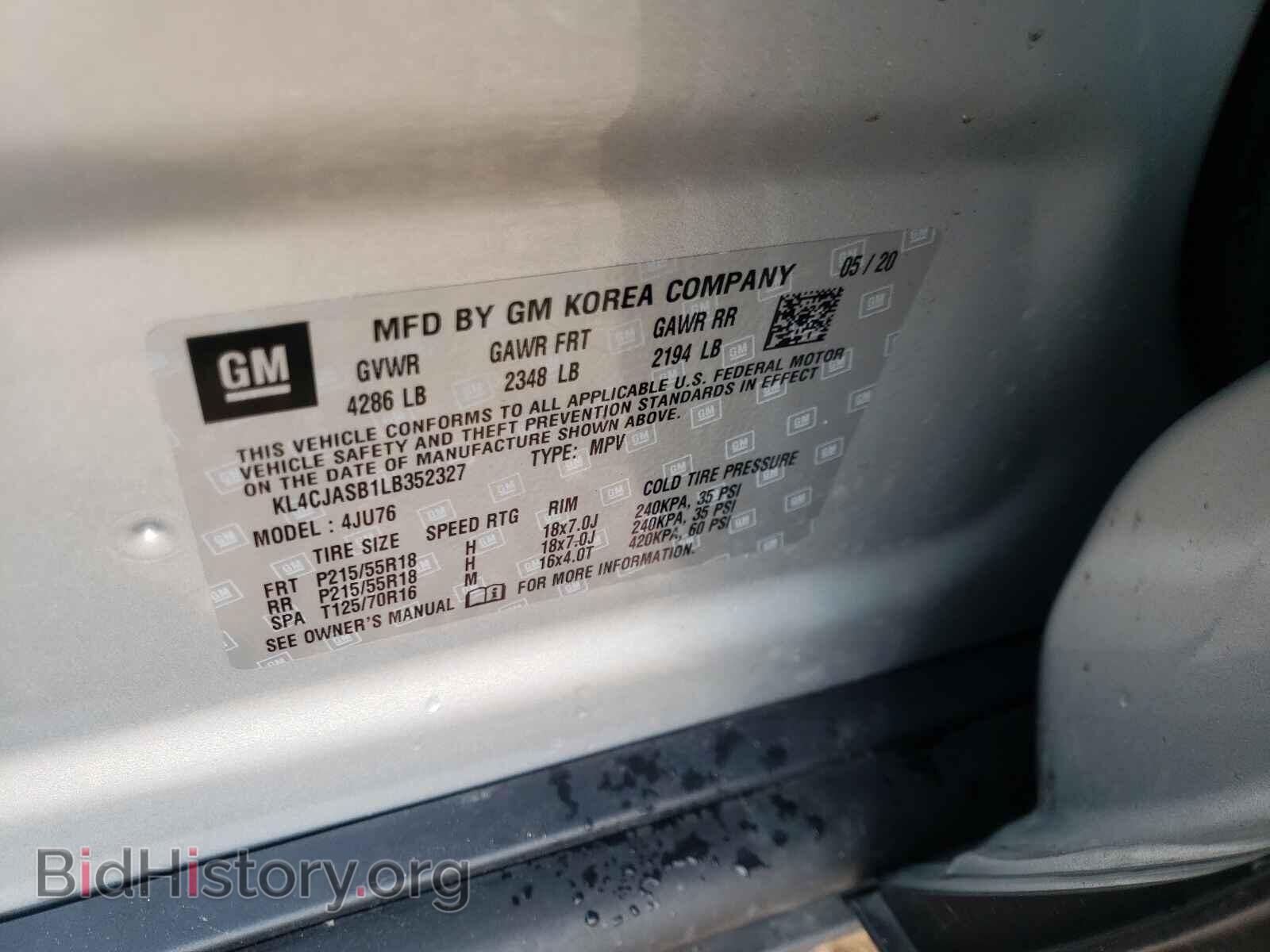 2020 BUICK ENCORE - VIN: KL4CJASB1LB352327 - Фото 10