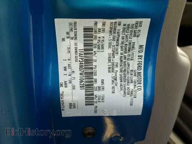 2007 FORD FOCUS - VIN: 1FAFP34N07W106281 - Фото 10