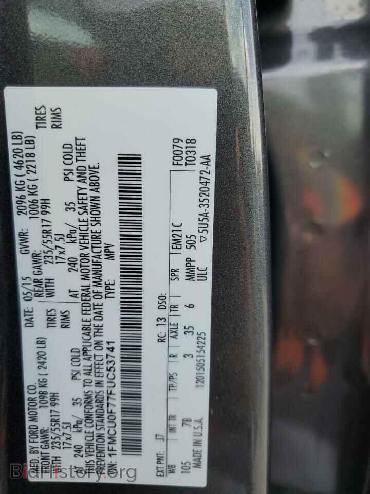 2015 FORD ESCAPE - VIN: 1FMCU0F77FUC53741 - Фото 13