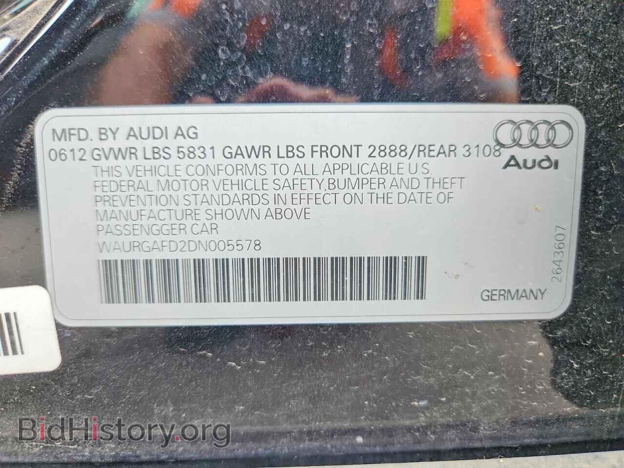2013 AUDI A8 - VIN: WAURGAFD2DN005578 - Фото 13