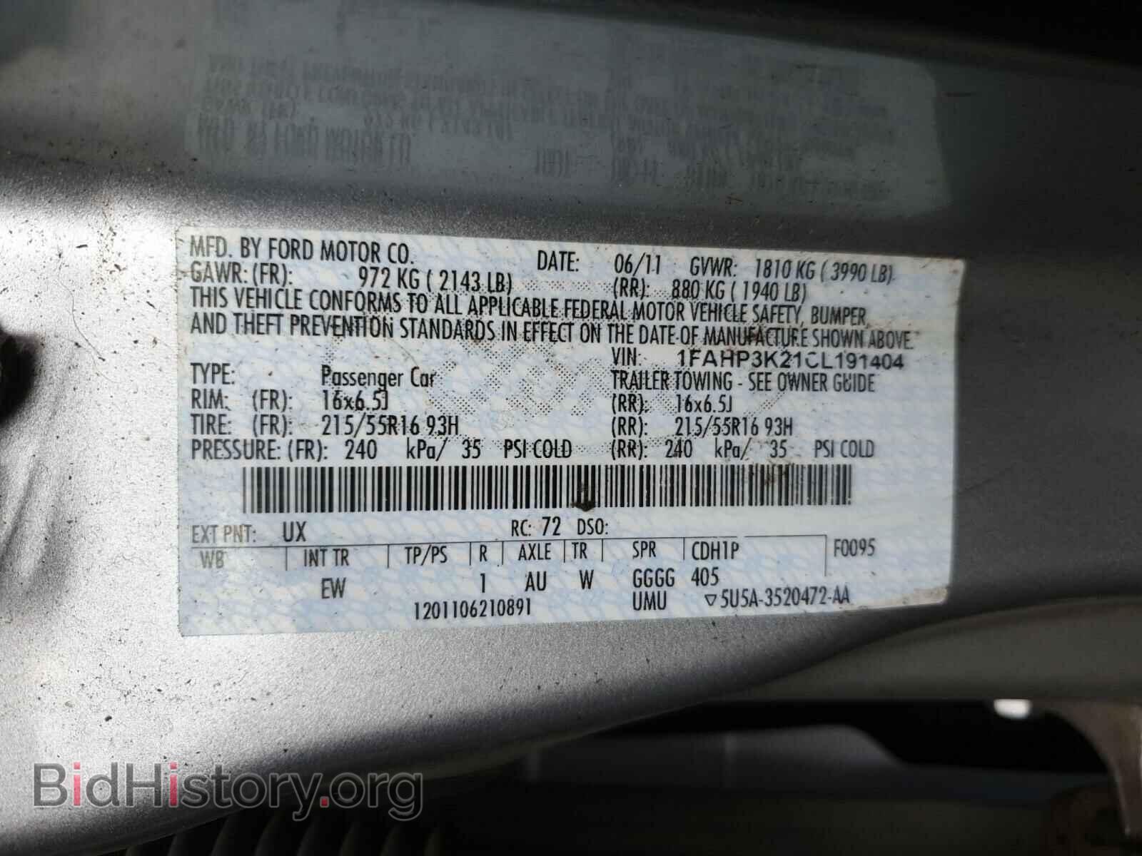 2012 FORD FOCUS - VIN: 1FAHP3K21CL191404 - Photo 10
