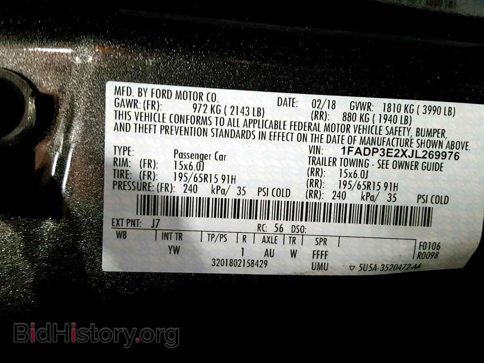 2018 FORD FOCUS - VIN: 1FADP3E2XJL269976 - Фото 10