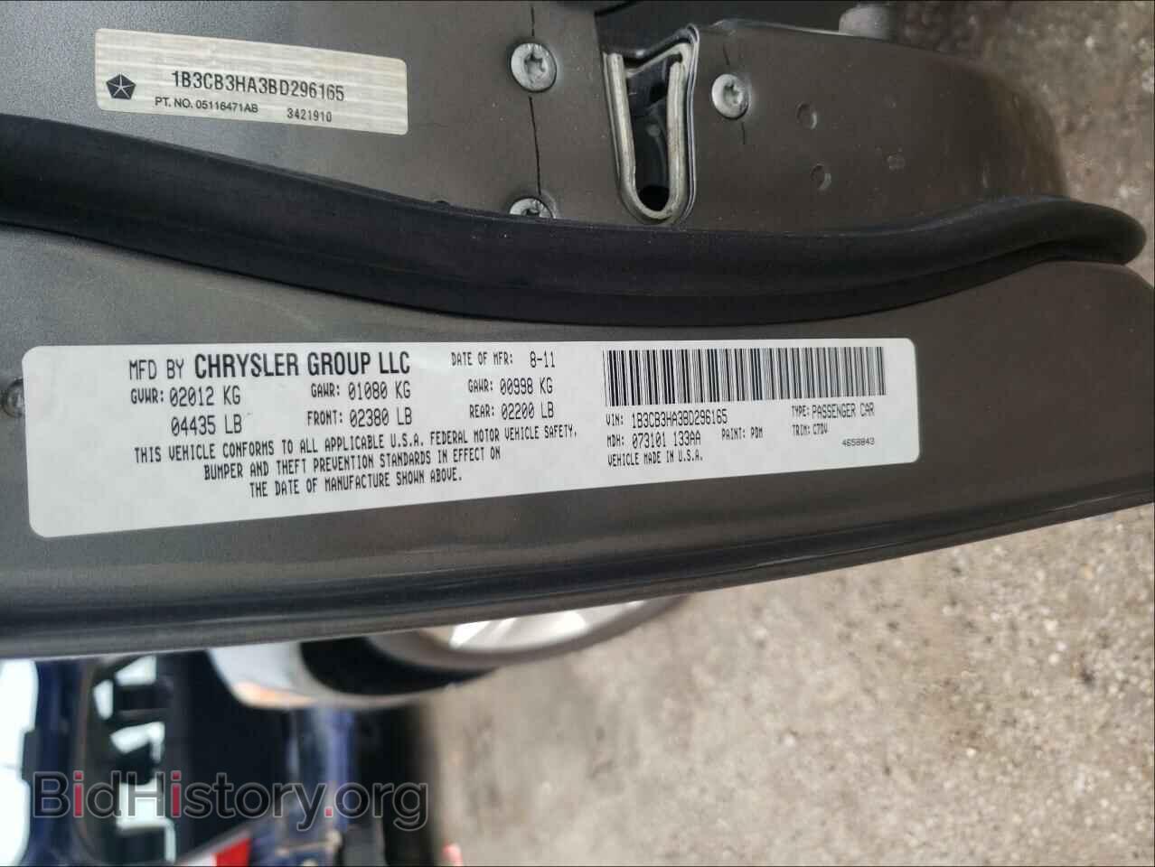 2011 DODGE CALIBER - VIN: 1B3CB3HA3BD296165 - Фото 10