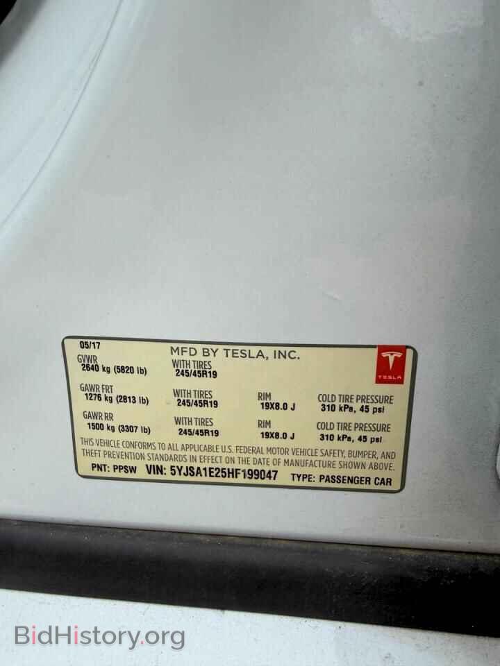 2017 TESLA MODEL S - VIN: 5YJSA1E25HF199047 - Photo 10