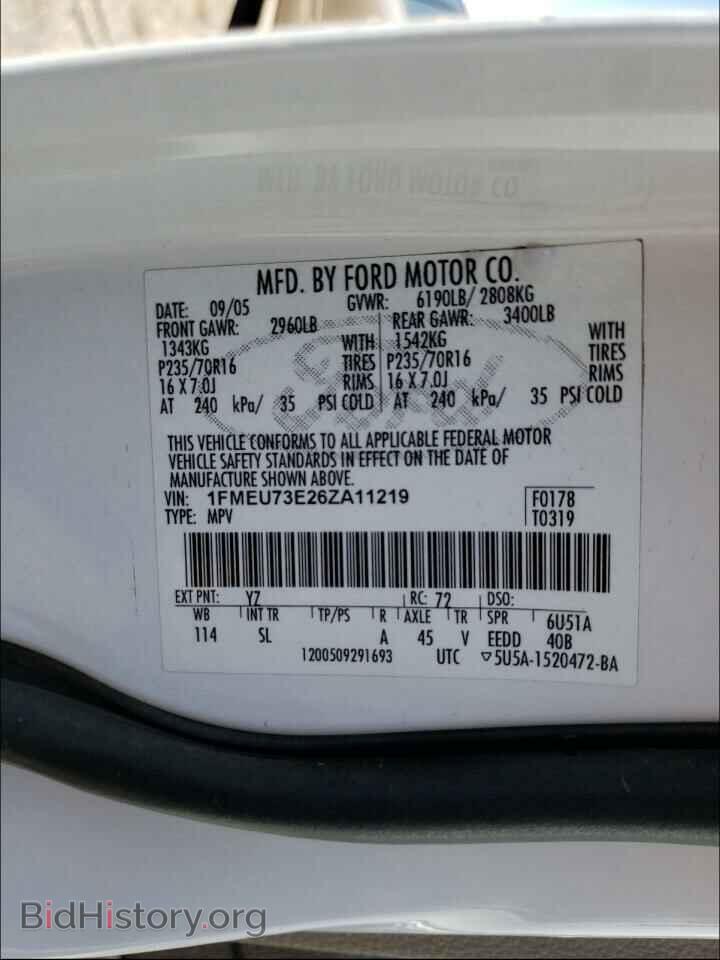 2006 FORD EXPLORER - VIN: 1FMEU73E26ZA11219 - Фото 10