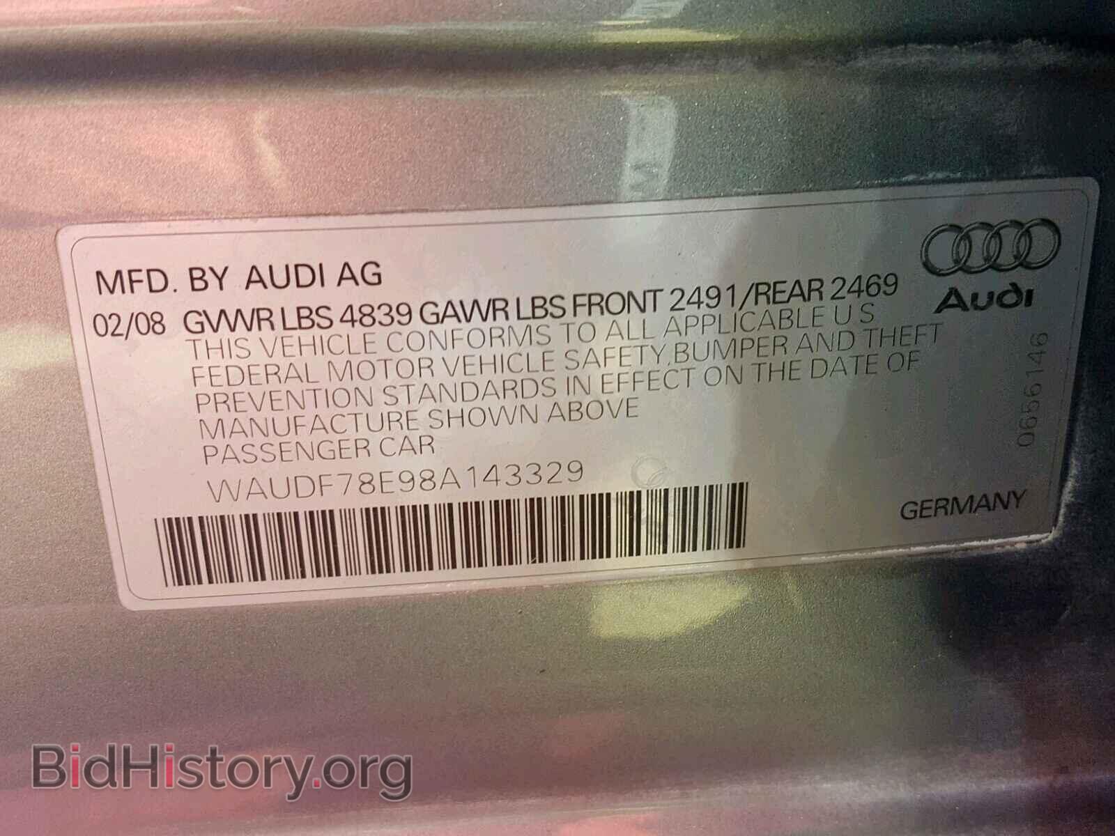 2008 AUDI A4 - VIN: WAUDF78E98A143329 - Фото 10