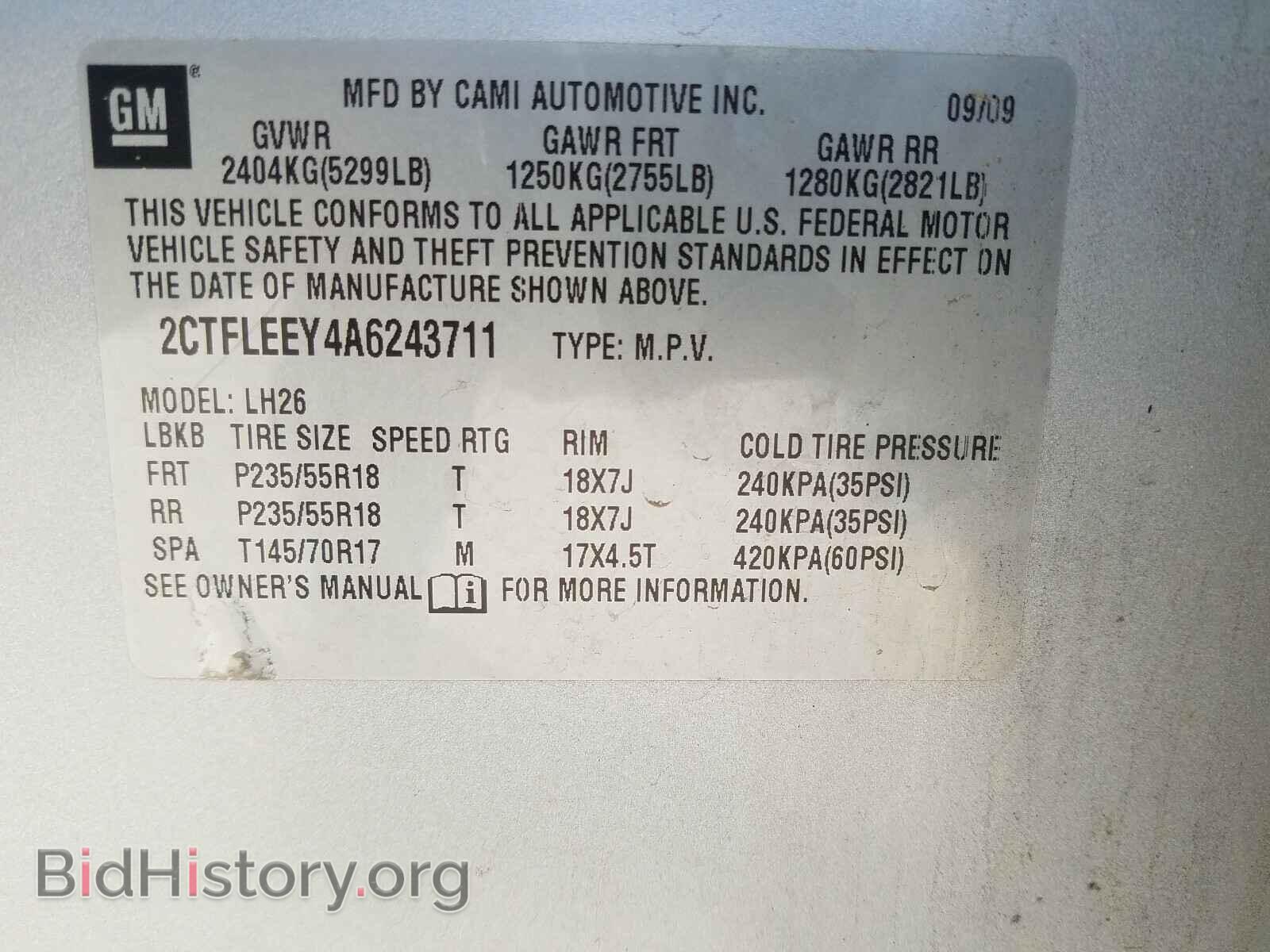2010 GMC TERRAIN - VIN: 2CTFLEEY4A6243711 - Photo 10