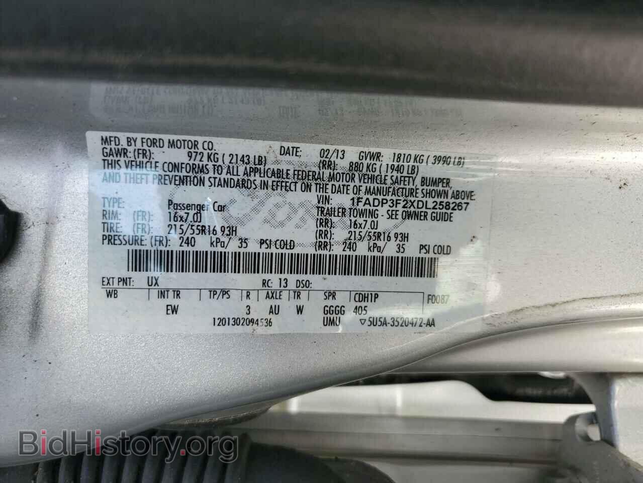 2013 FORD FOCUS - VIN: 1FADP3F2XDL258267 - Фото 12