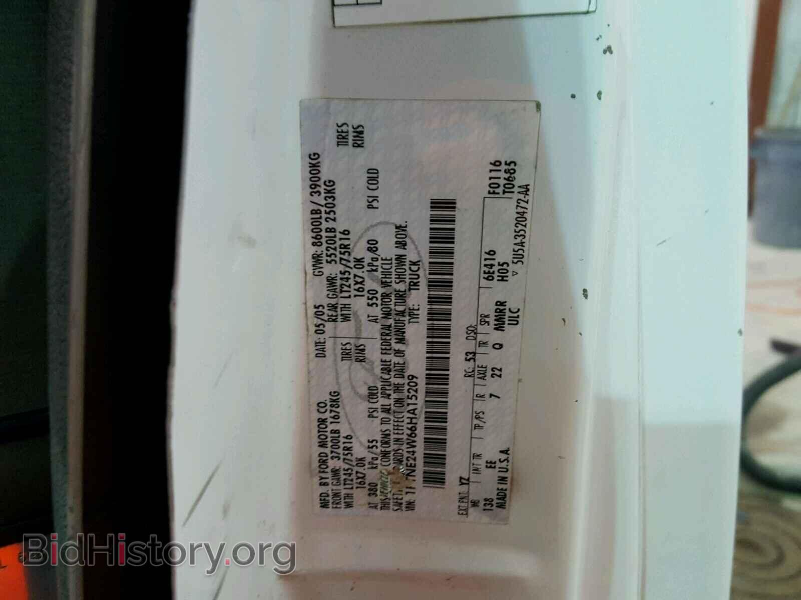 2006 FORD ECONOLINE - VIN: 1FTNE24W66HA15209 - Фото 10