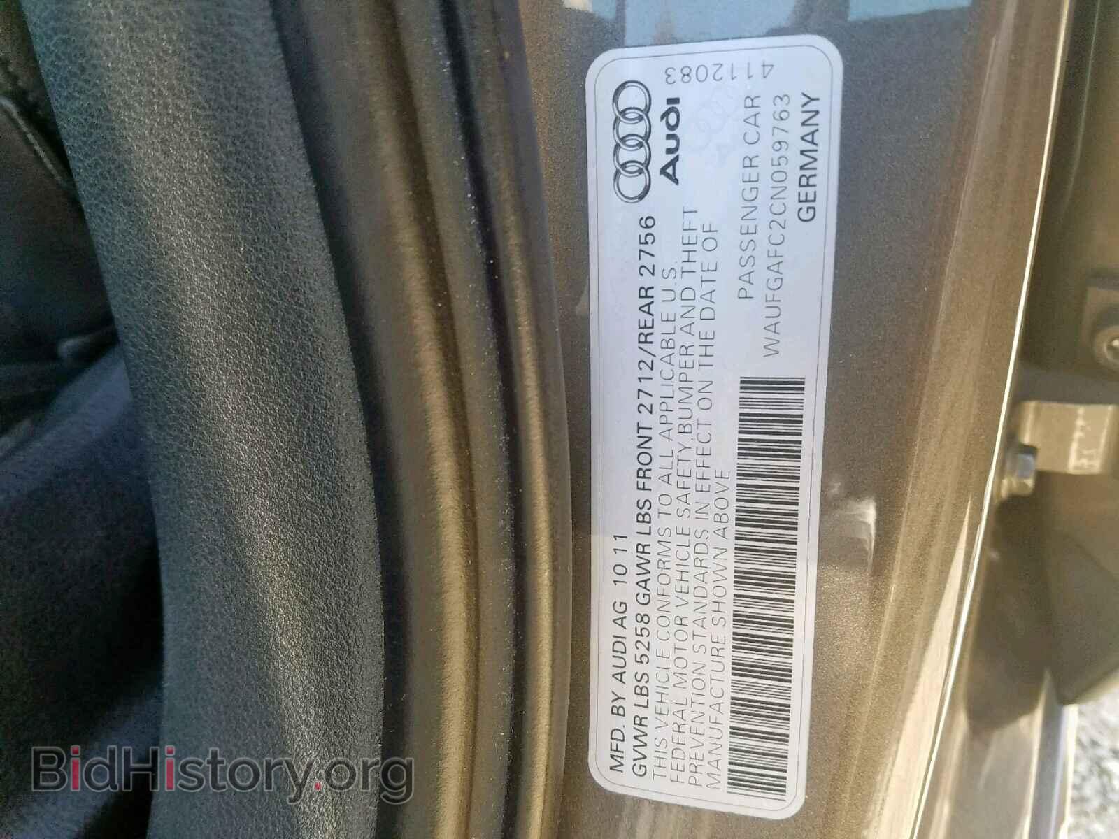 2012 AUDI A6 - VIN: WAUFGAFC2CN059763 - Photo 10