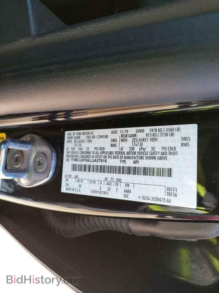2020 FORD ESCAPE - VIN: 1FMCU0F66LUA57616 - Фото 10