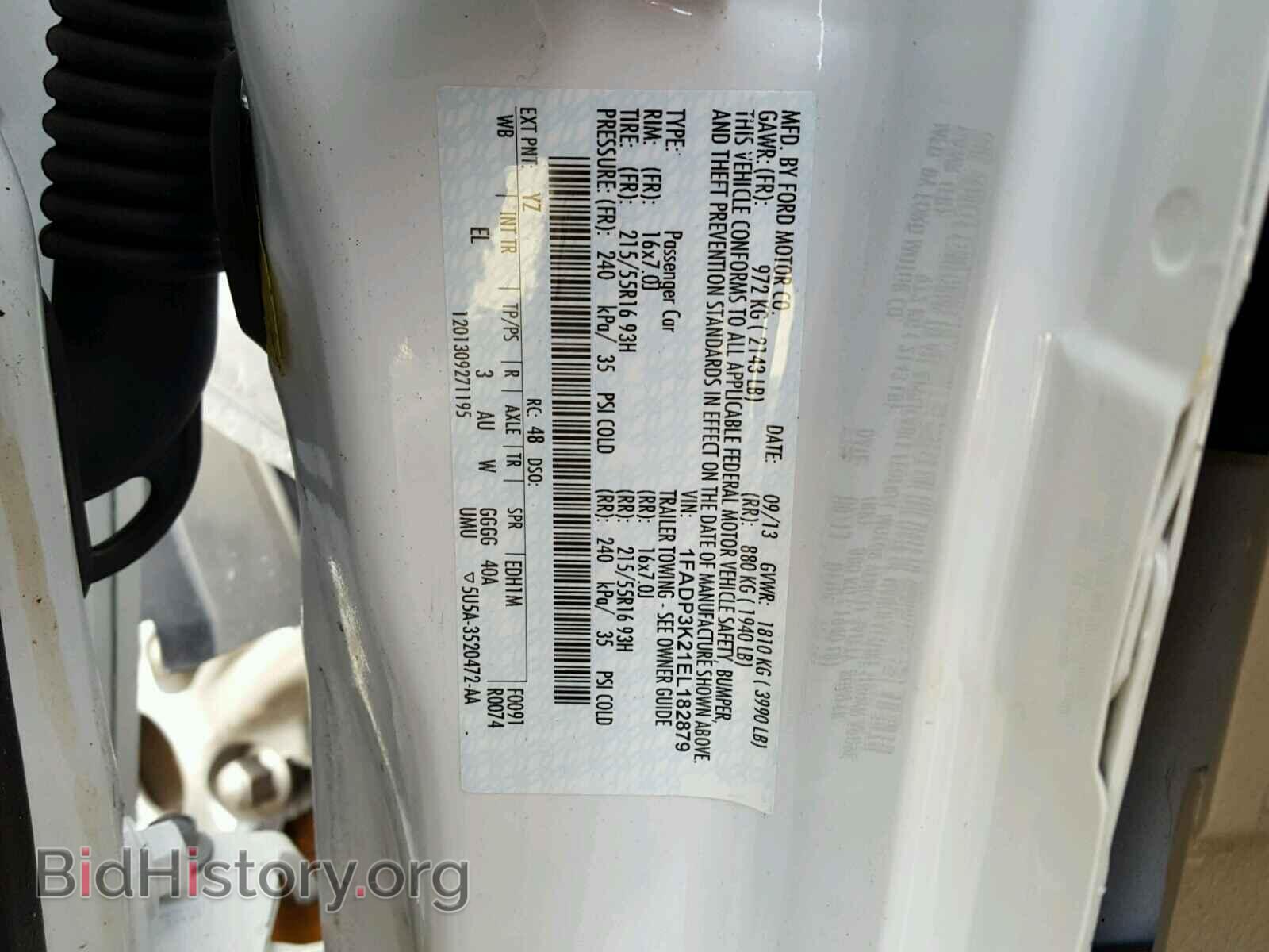 2014 FORD FOCUS - VIN: 1FADP3K21EL182879 - Фото 10