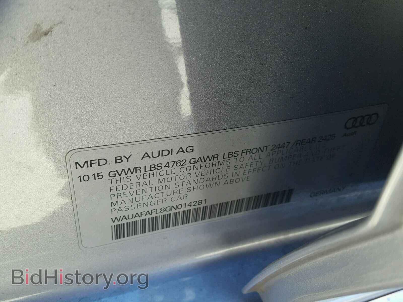 2016 AUDI A4 - VIN: WAUAFAFL8GN014281 - Фото 10