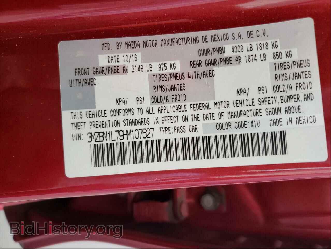 2017 MAZDA 3 - VIN: 3MZBN1L79HM107627 - Photo 10