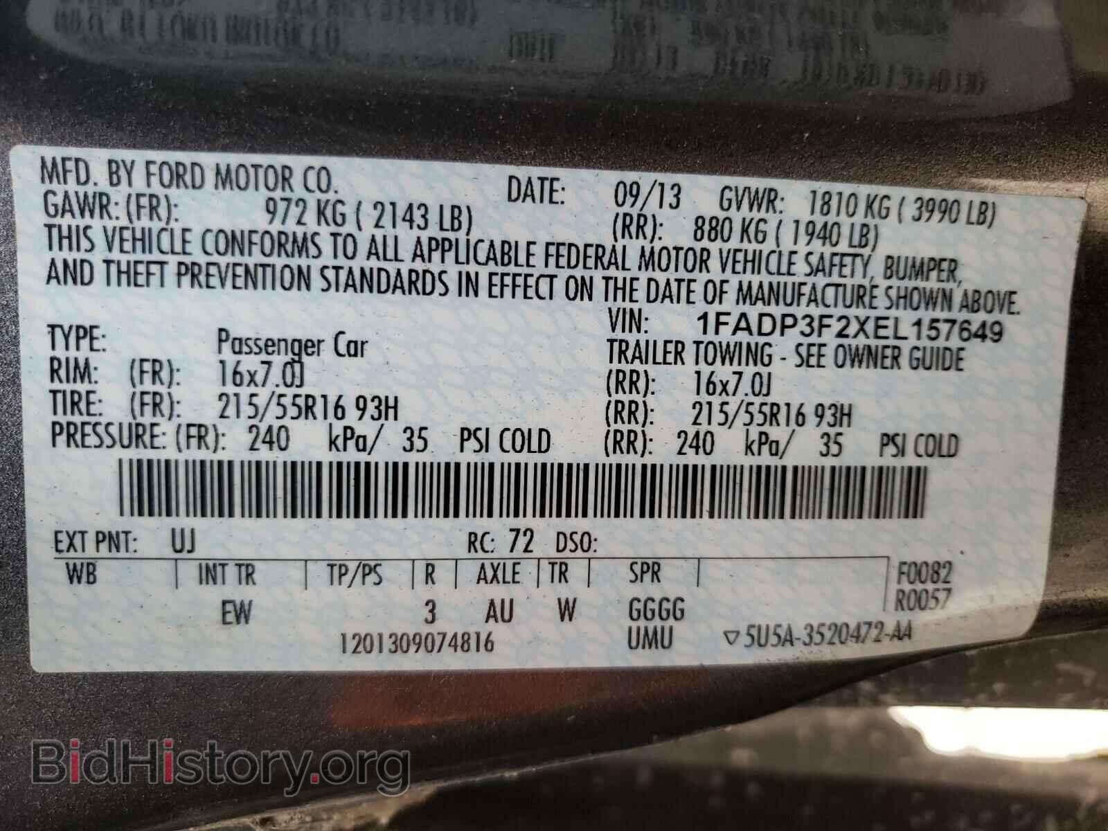 2014 FORD FOCUS - VIN: 1FADP3F2XEL157649 - Фото 10