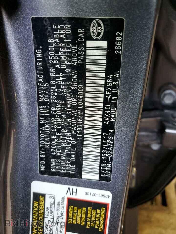 2015 TOYOTA AVALON - VIN: 4T1BD1EB2FU044009 - Фото 12