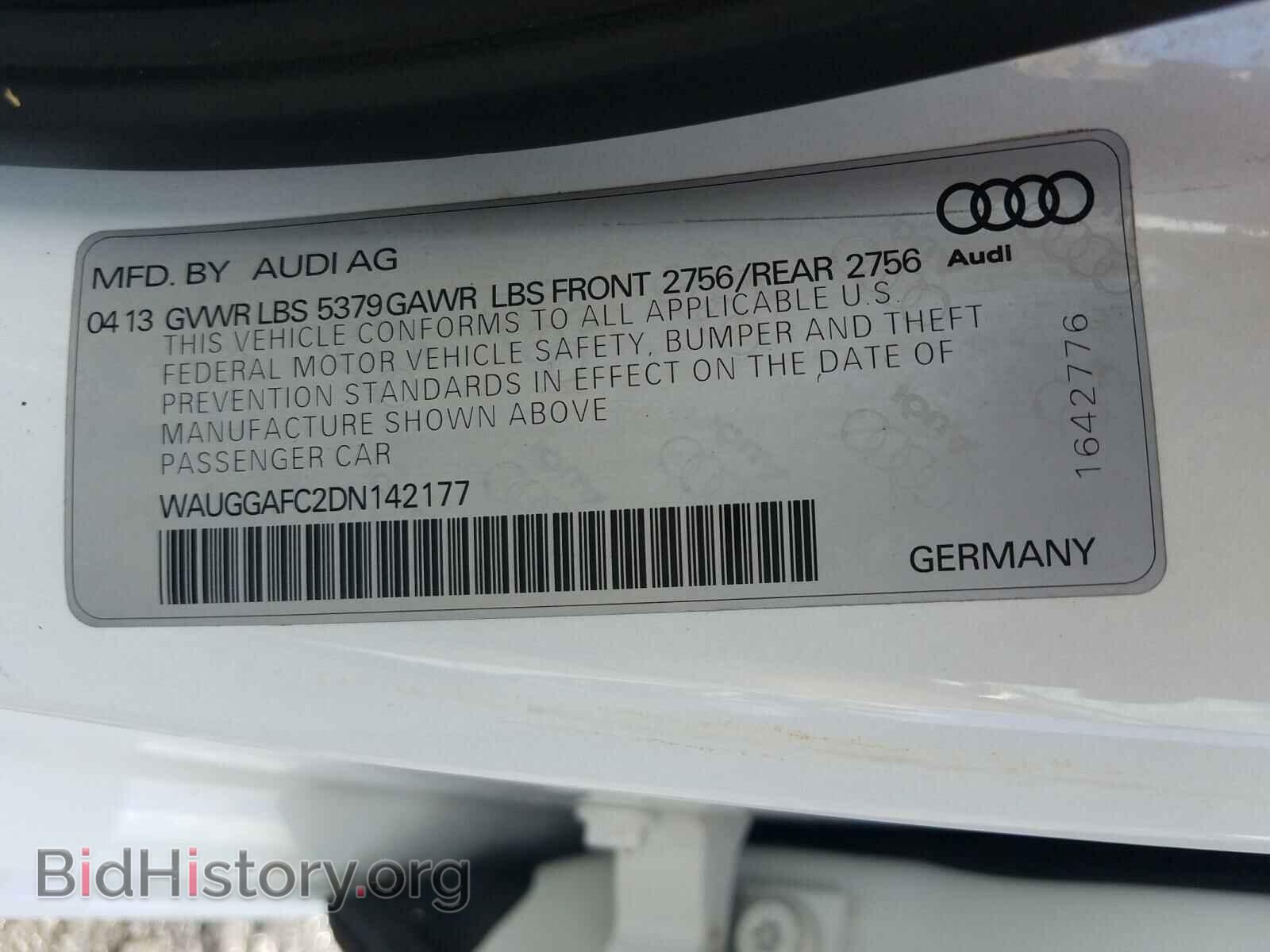 2013 AUDI A6 - VIN: WAUGGAFC2DN142177 - Фото 10