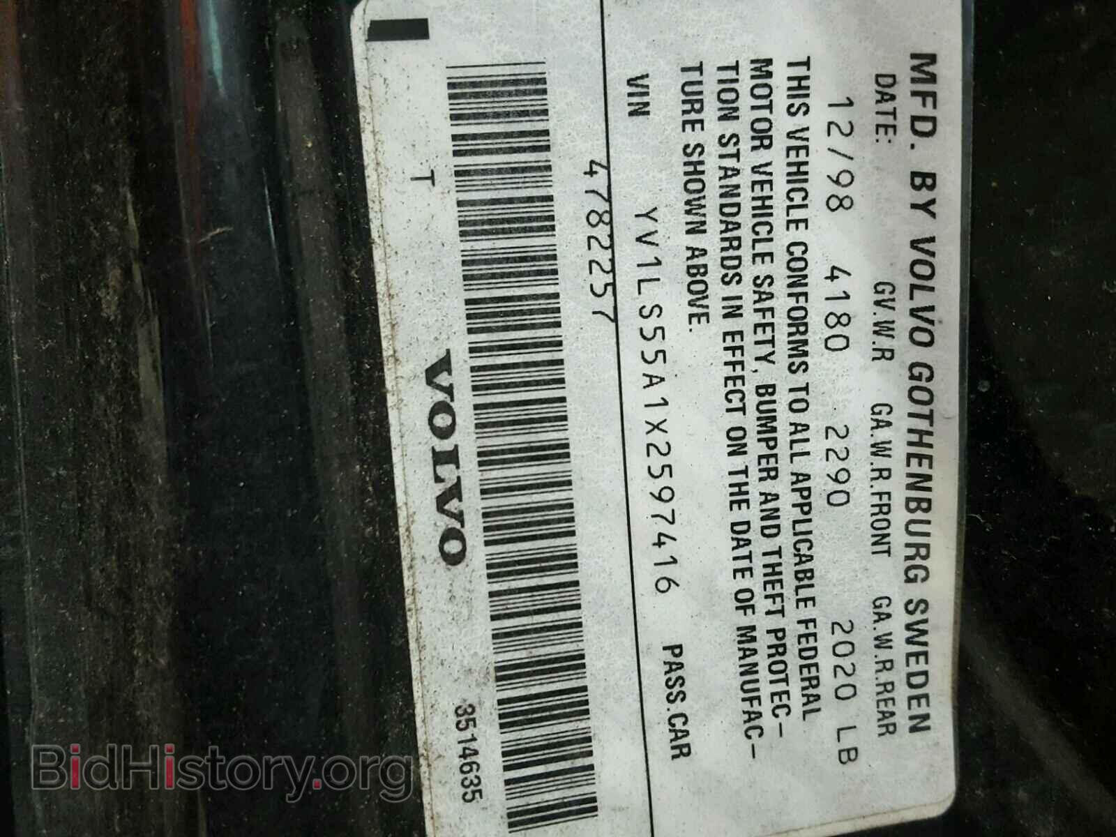 1999 VOLVO S70 - VIN: YV1LS55A1X2597416 - Фото 10