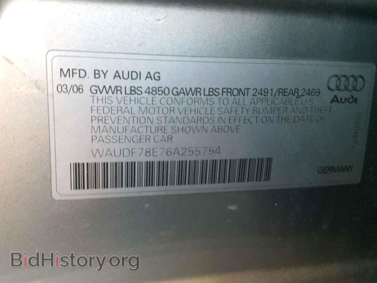 2006 AUDI A4 - VIN: WAUDF78E76A255754 - Photo 10