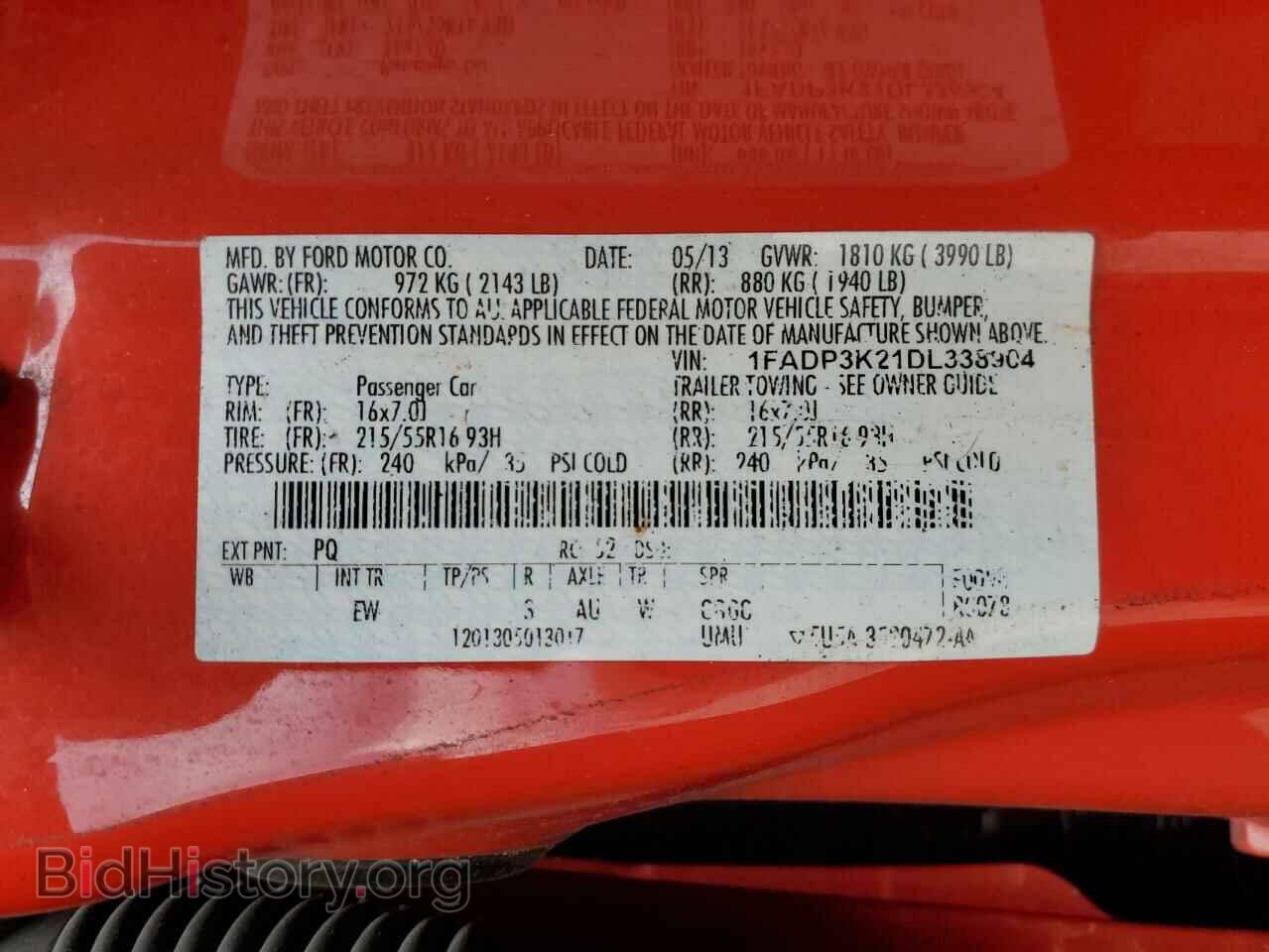 2013 FORD FOCUS - VIN: 1FADP3K21DL338904 - Фото 12