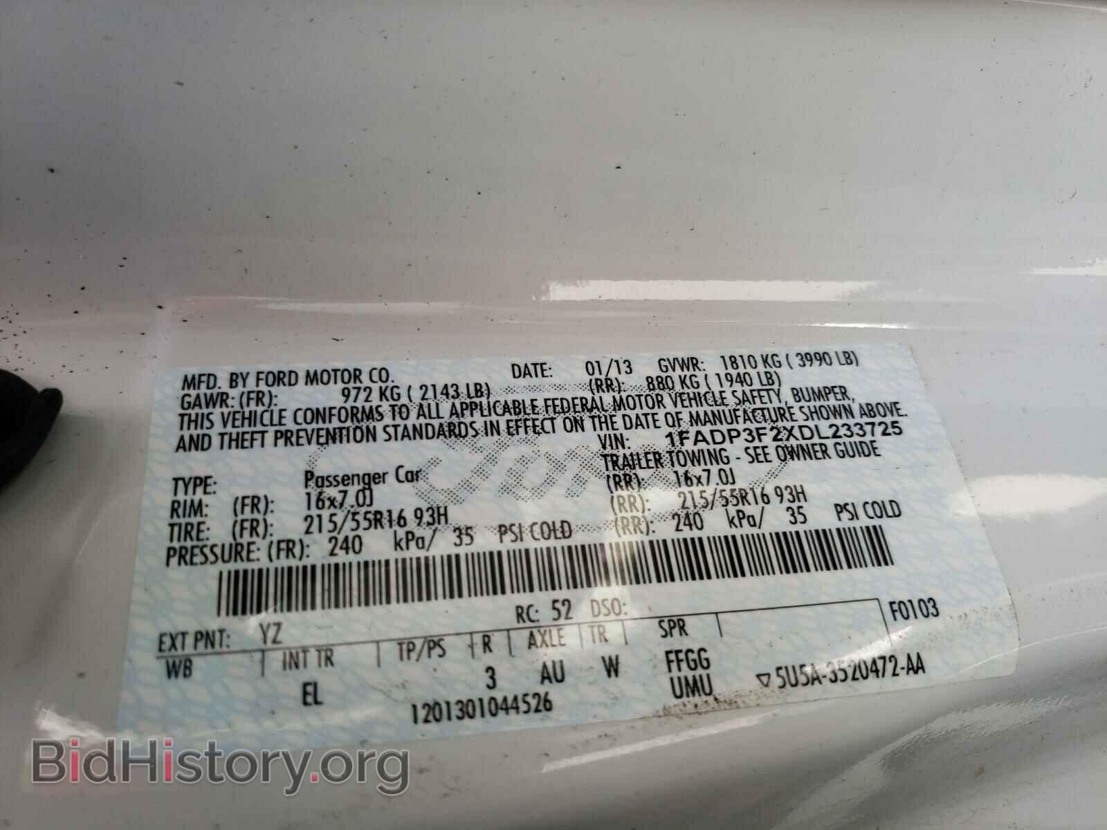 2013 FORD FOCUS - VIN: 1FADP3F2XDL233725 - Фото 10