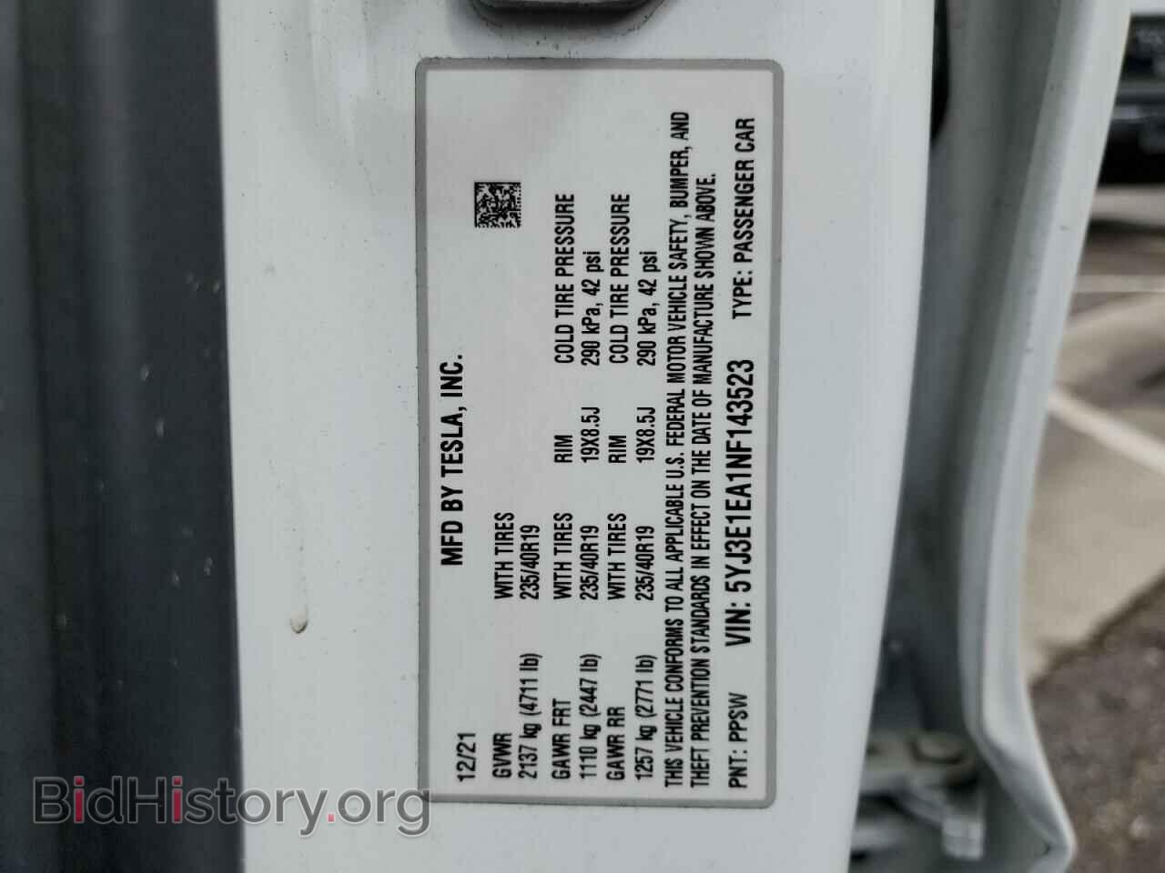 2022 TESLA MODEL 3 - VIN: 5YJ3E1EA1NF143523 - Фото 12