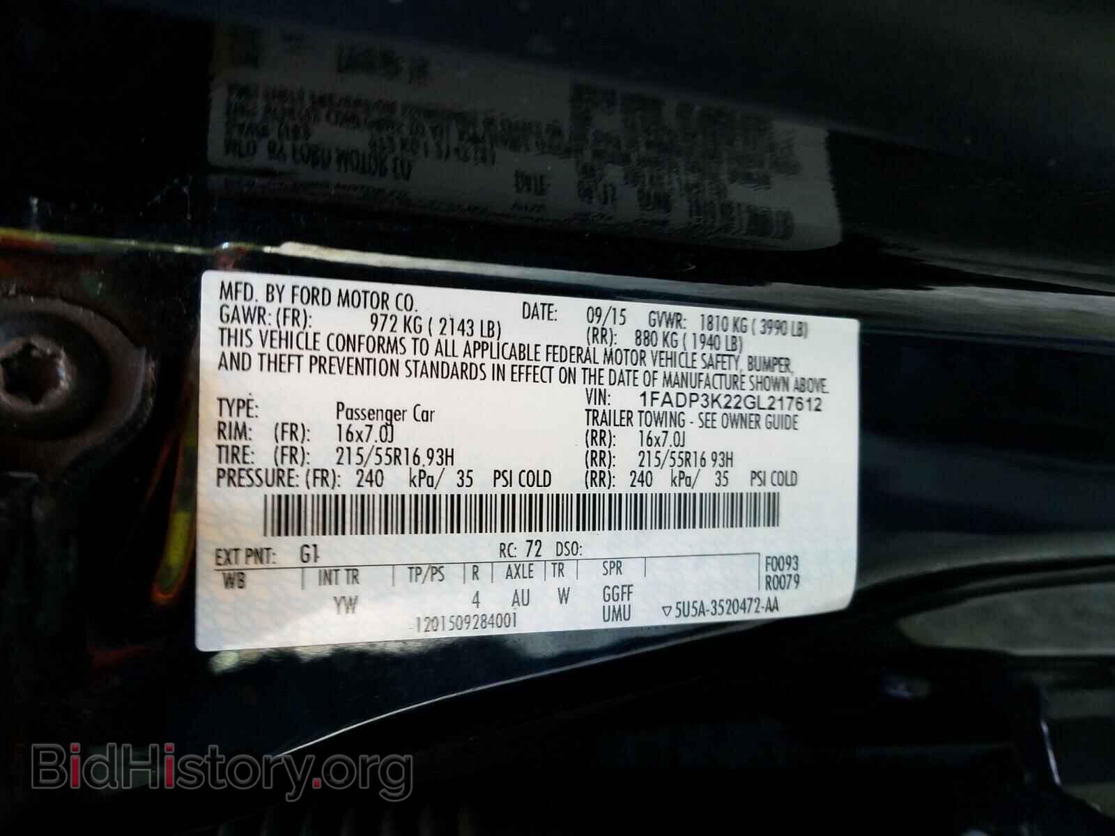 2016 FORD FOCUS - VIN: 1FADP3K22GL217612 - Фото 10