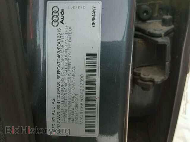 2002 AUDI A4 - VIN: WAULC68E02A232390 - Фото 10