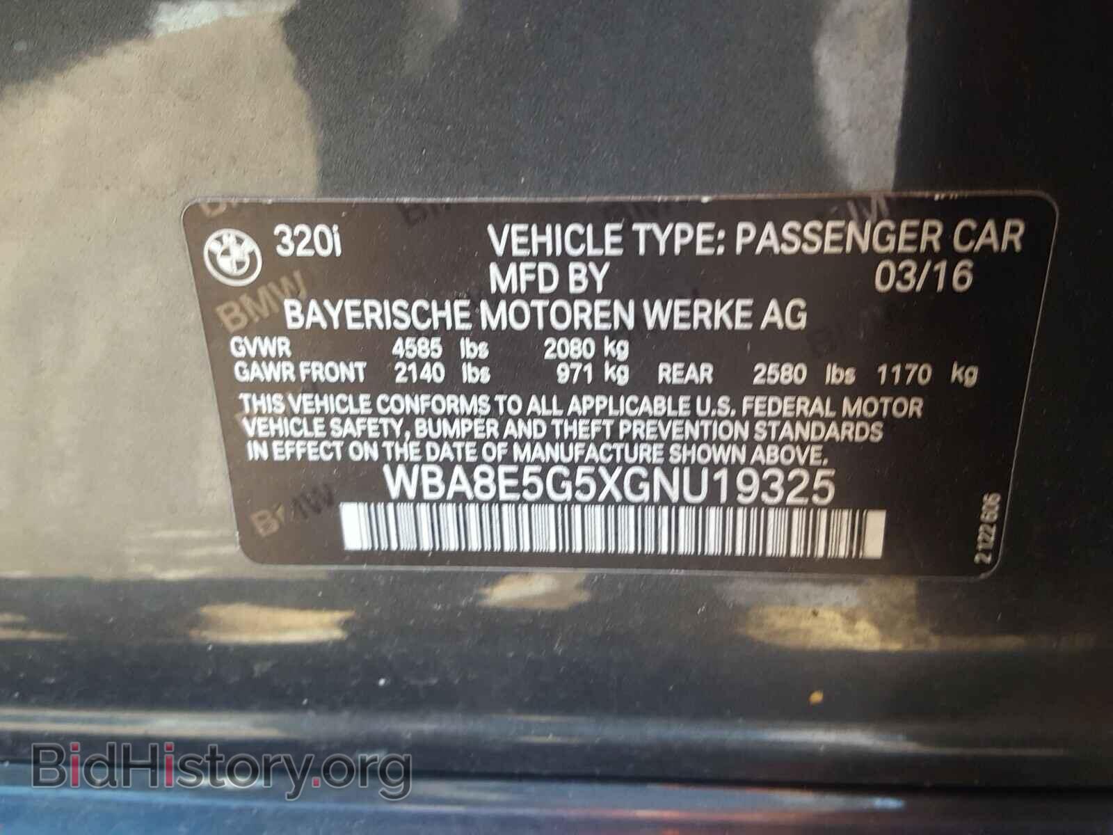 2016 BMW 3 SERIES - VIN: WBA8E5G5XGNU19325 - Photo 10