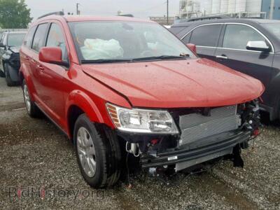 2019 Dodge JOURNEY SE, красный — VIN 3C4PDCBB2KT708095, Copart