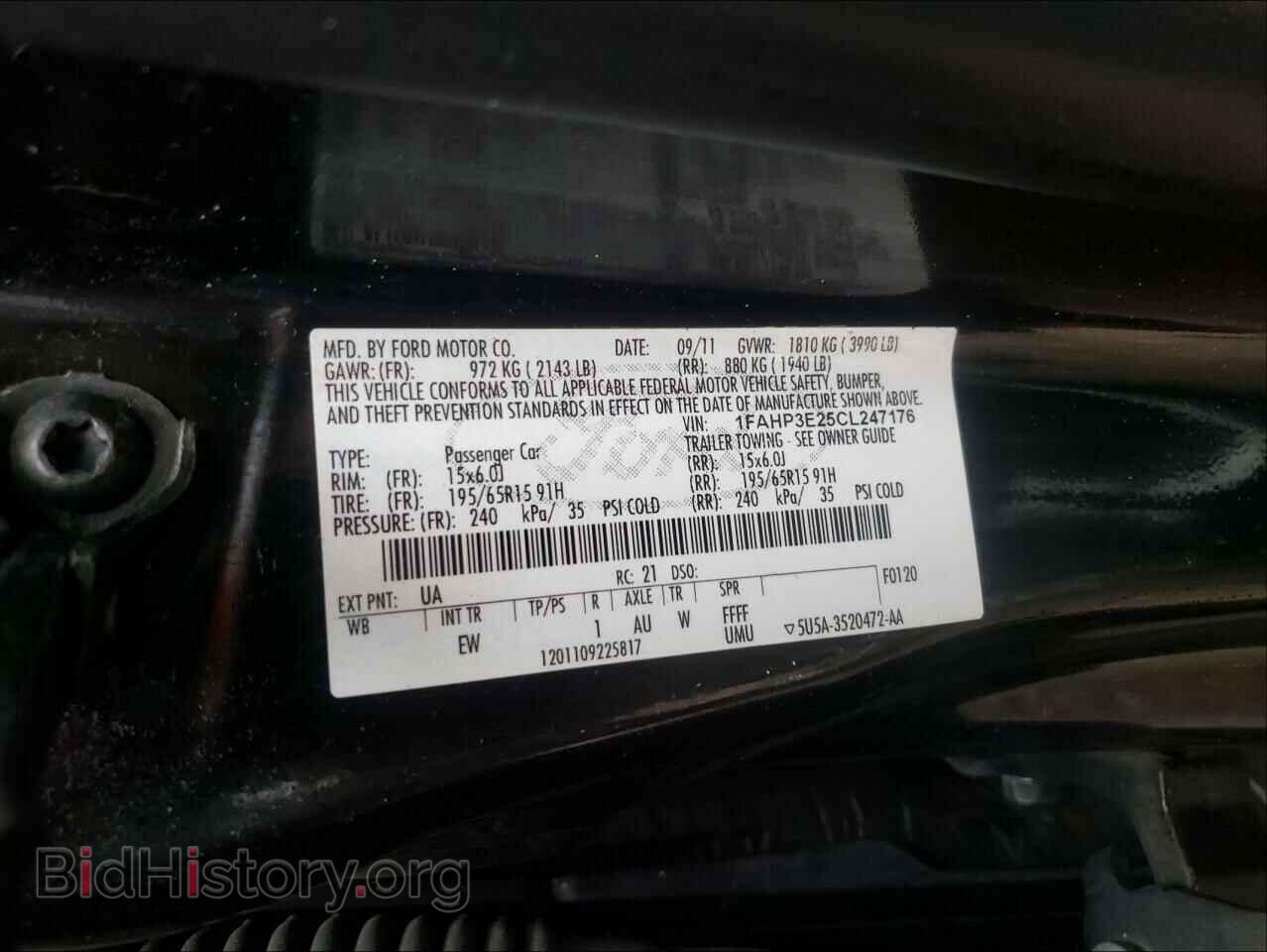 2012 FORD FOCUS - VIN: 1FAHP3E25CL247176 - Фото 10