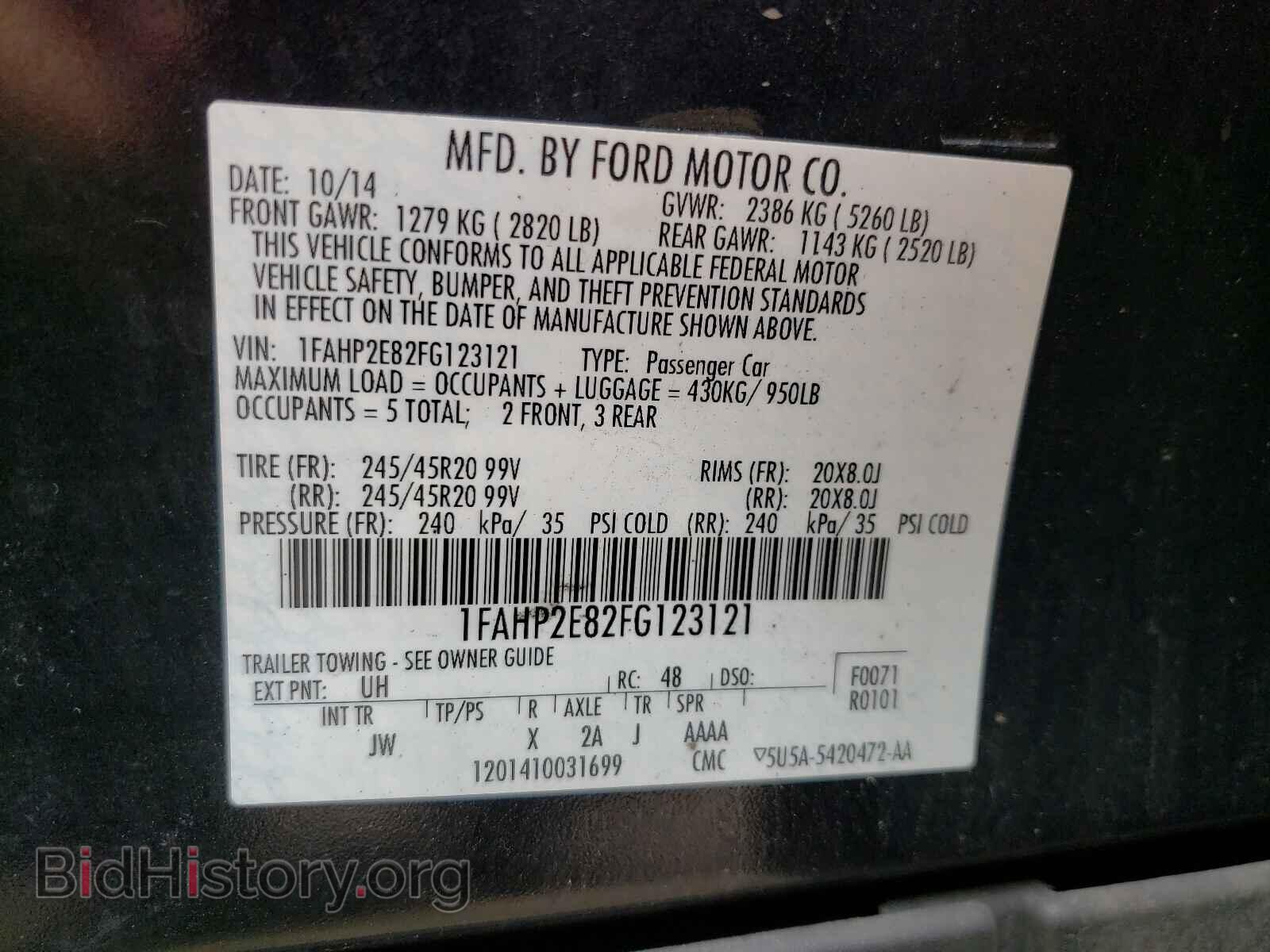 2015 FORD TAURUS - VIN: 1FAHP2E82FG123121 - Photo 10