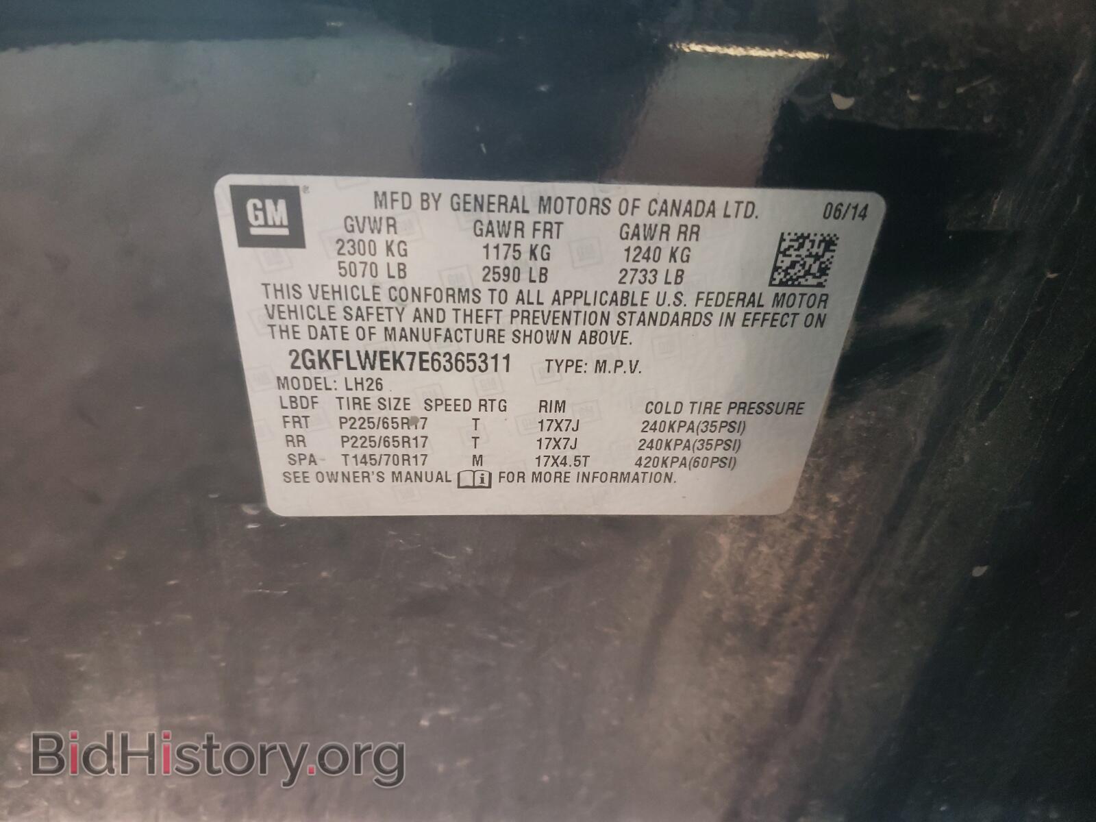 2014 GMC TERRAIN - VIN: 2GKFLWEK7E6365311 - Фото 10