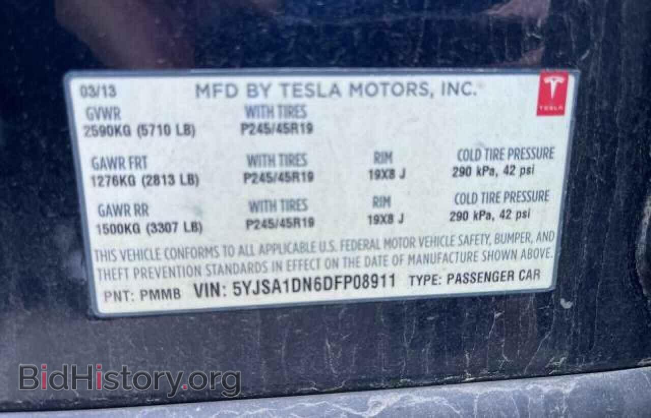 2013 TESLA MODEL S - VIN: 5YJSA1DN6DFP08911 - Photo 10
